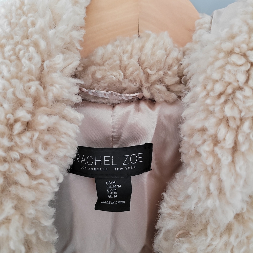 Rachel Zoe Women's Cream Faux Fur Coat